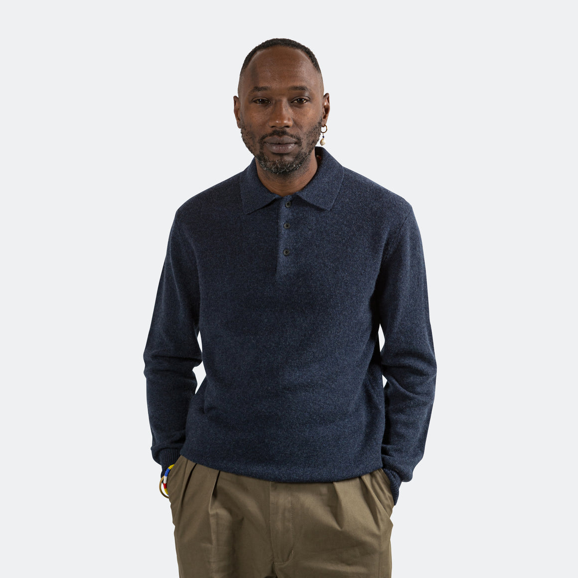 Beams Plus - 9G Knit Polo - Navy - UP THERE