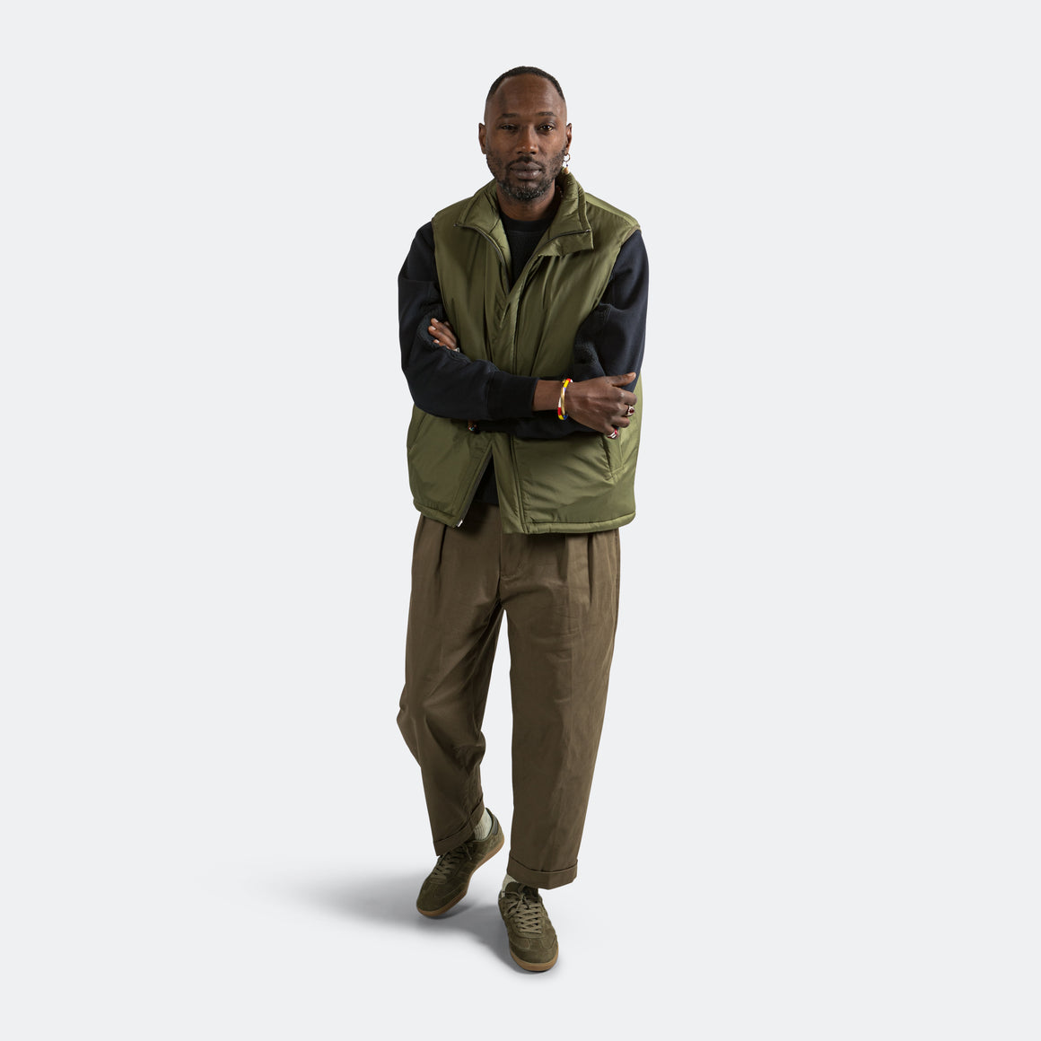 Beams Plus - MIL Puff Vest Nylon Rip Stop - Olive - UP THERE