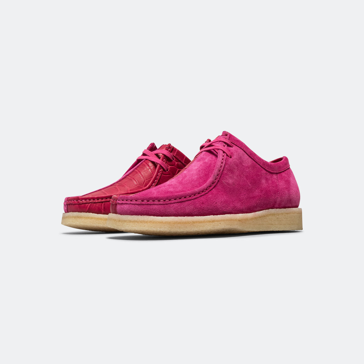 Padmore & Barnes - P204 × UP THERE - Pink Suede/Pink Croc - UP THERE