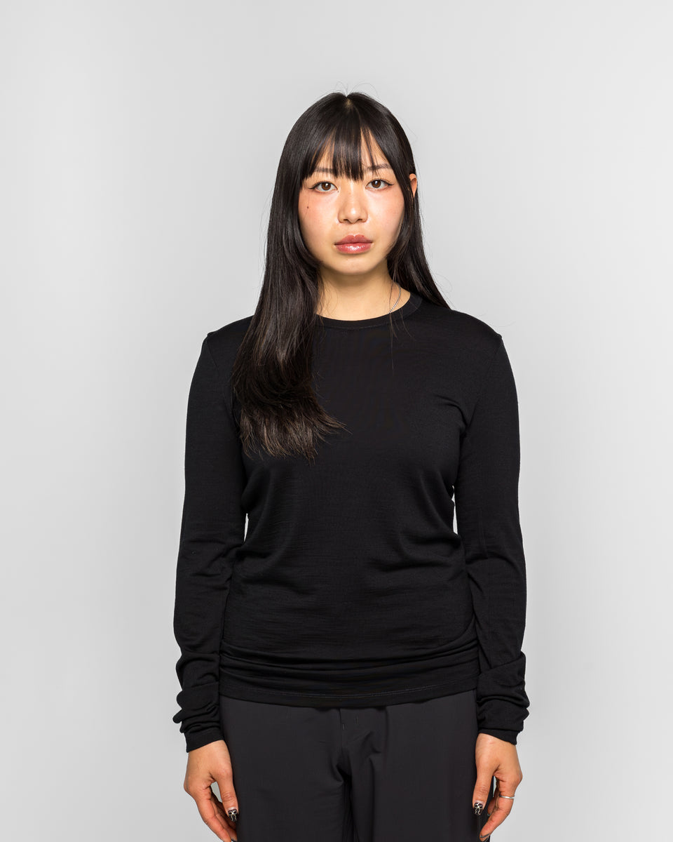 Arc'teryx Veilance Womens Frame LS Crew - Black | UP THERE