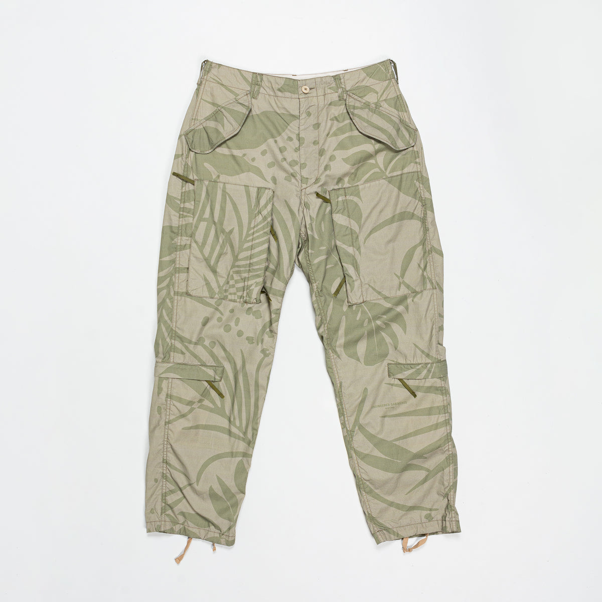 Engineered Garments - Aircrew Pant - Khaki Olive Leaf Print Cotton