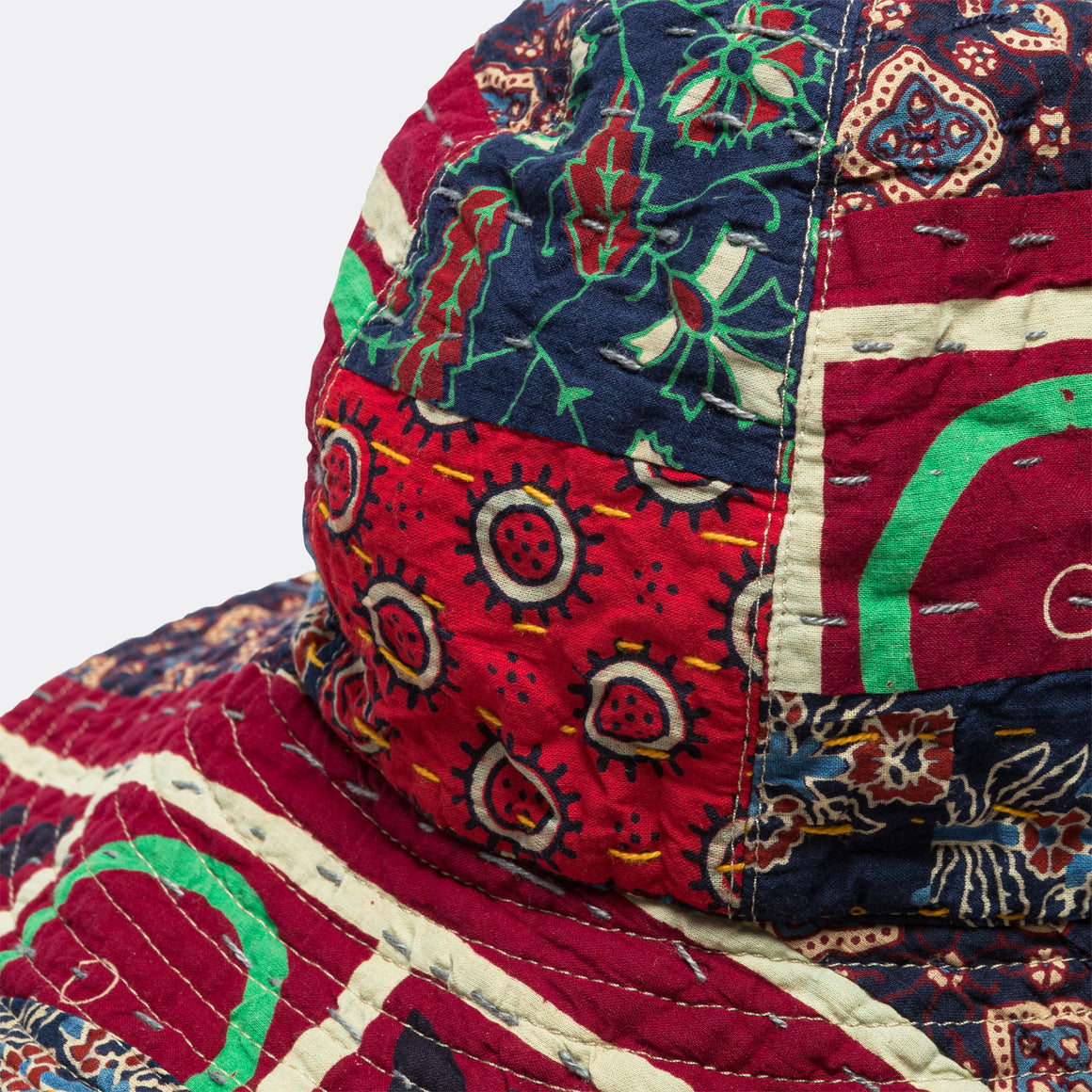 Dome Hat - Multi Colour Stripe Handstitch