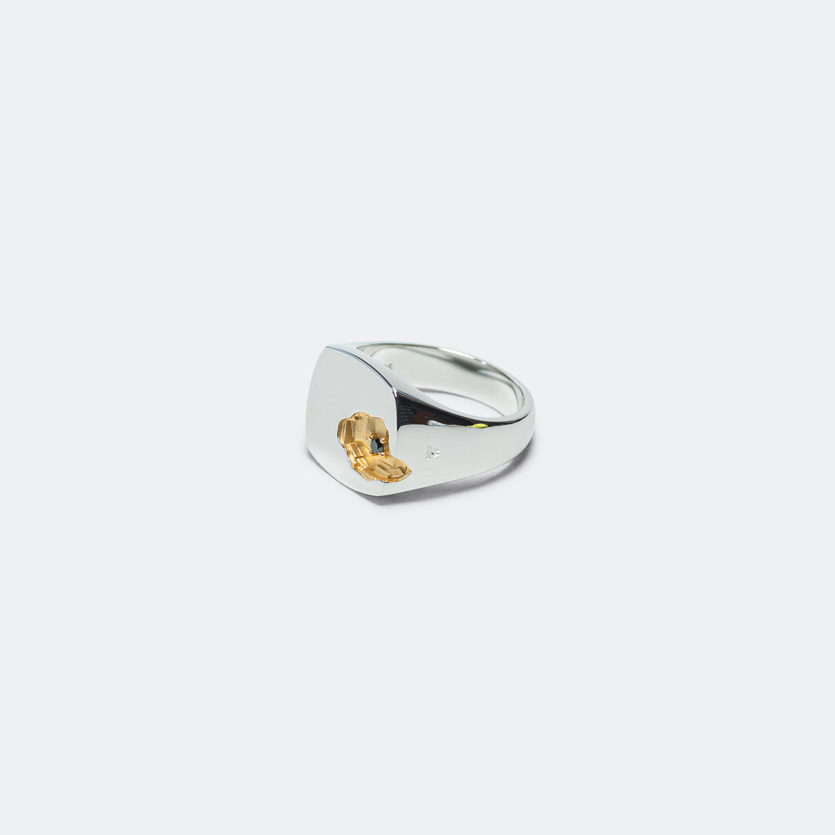 Tom Wood Mined Ring Black Diamond - 925 Silver/14K Gold | Up There