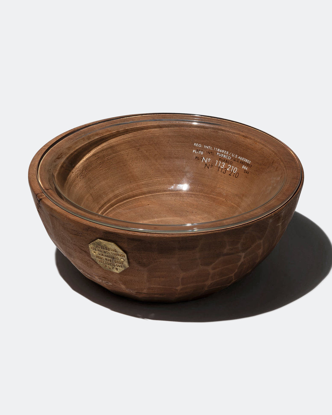 PUEBCO - Vintage Wooden Bowl with Glass - UP THERE