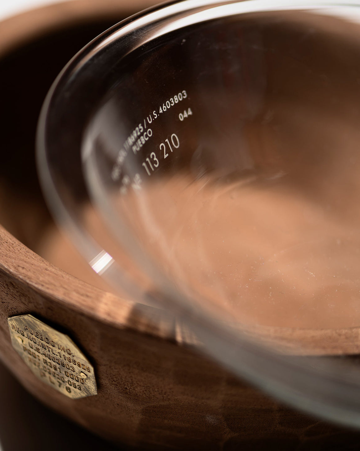 PUEBCO - Vintage Wooden Bowl with Glass - UP THERE