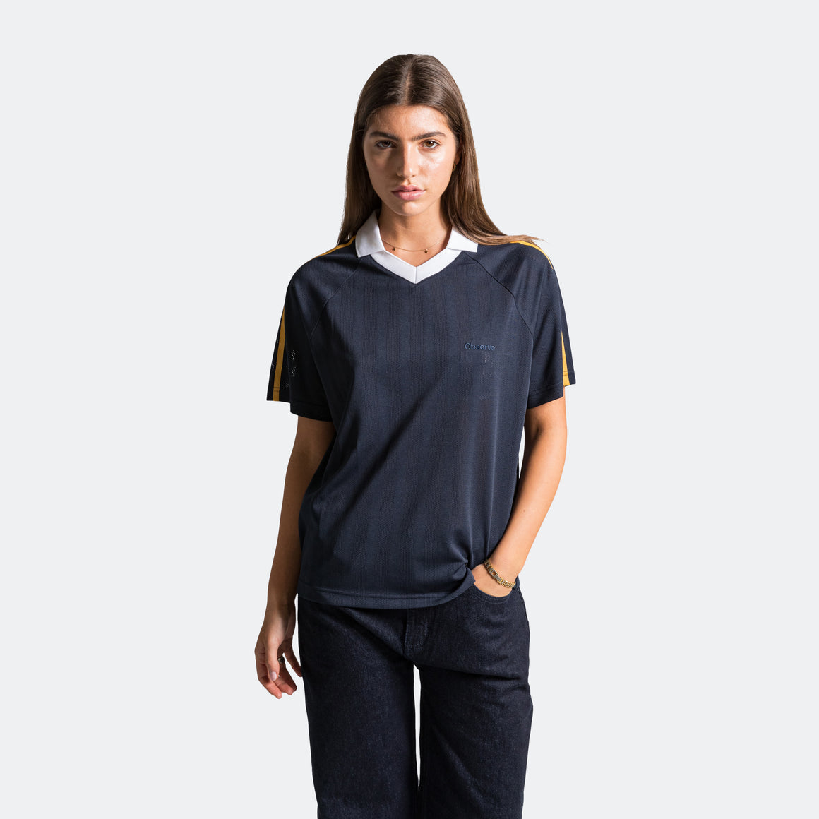 Observe - Collared Football Polo - Navy - UP THERE