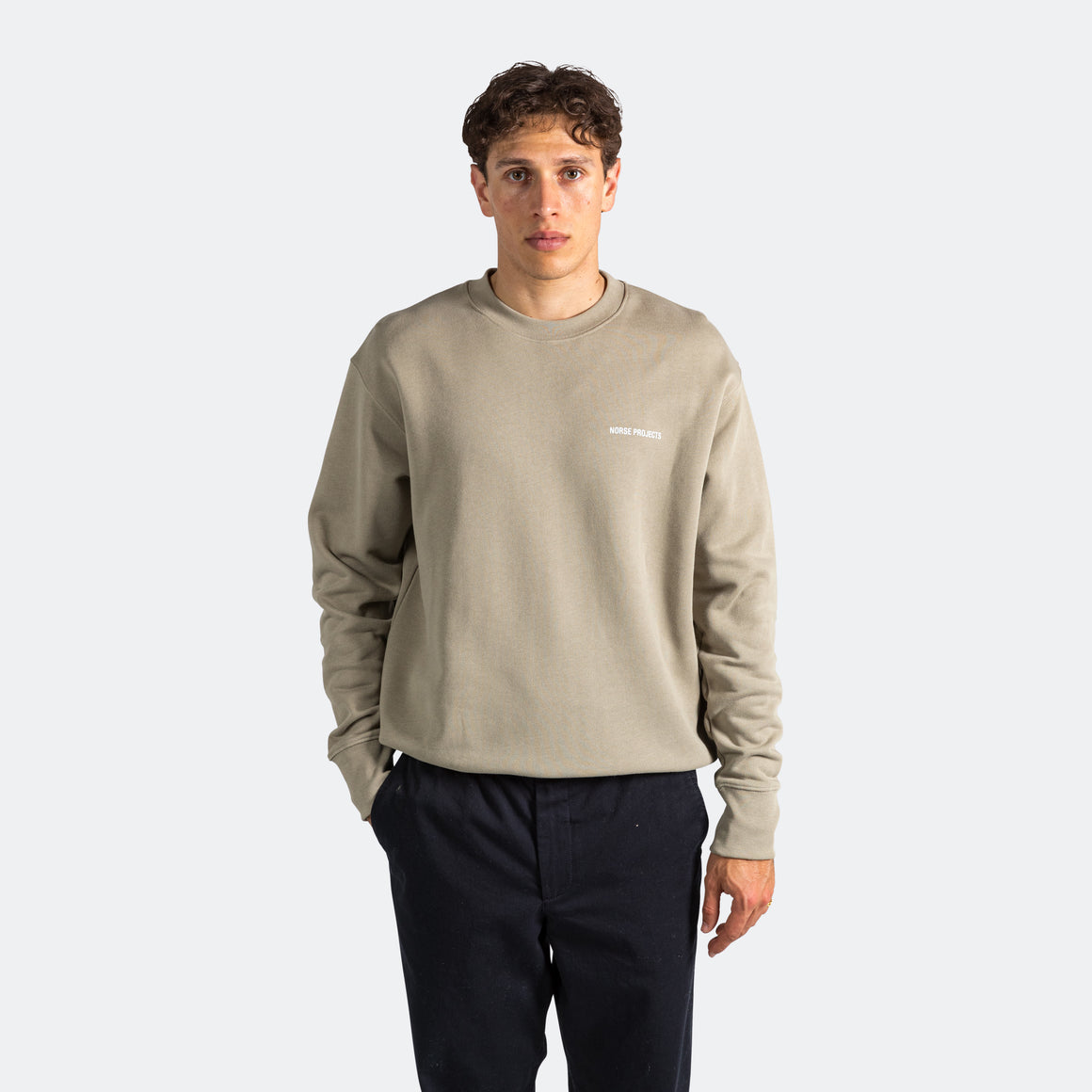 Norse Projects - Arne Logo Sweater - Clay - UP THERE