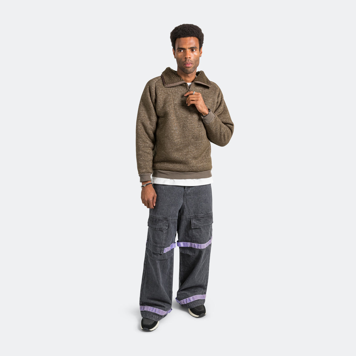 BOA Fleece ZIP Alpine Pullover - Khaki