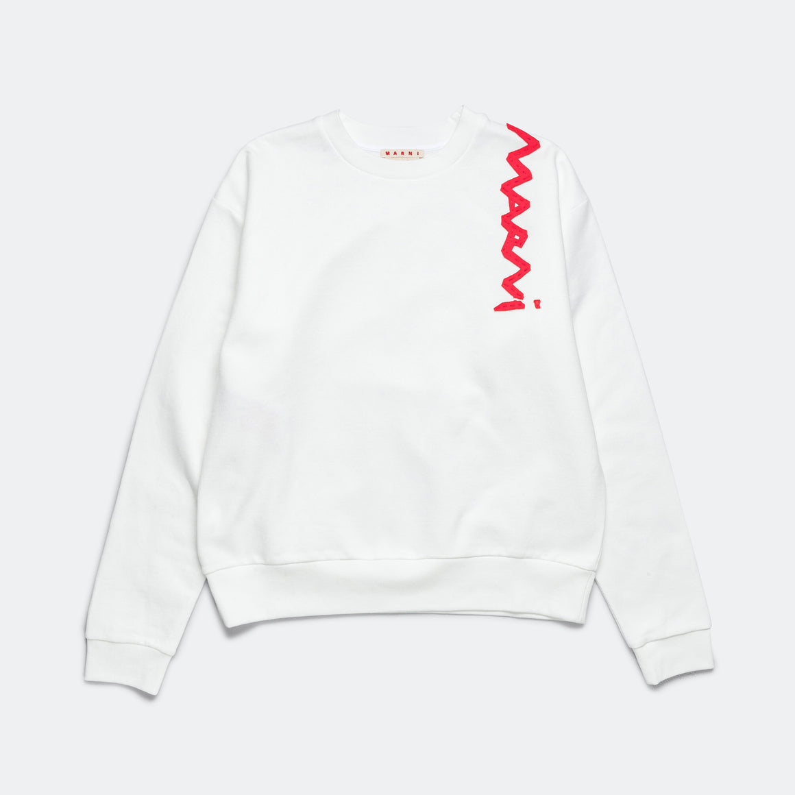 Marni - Mending Logo Sweatshirt - White - UP THERE