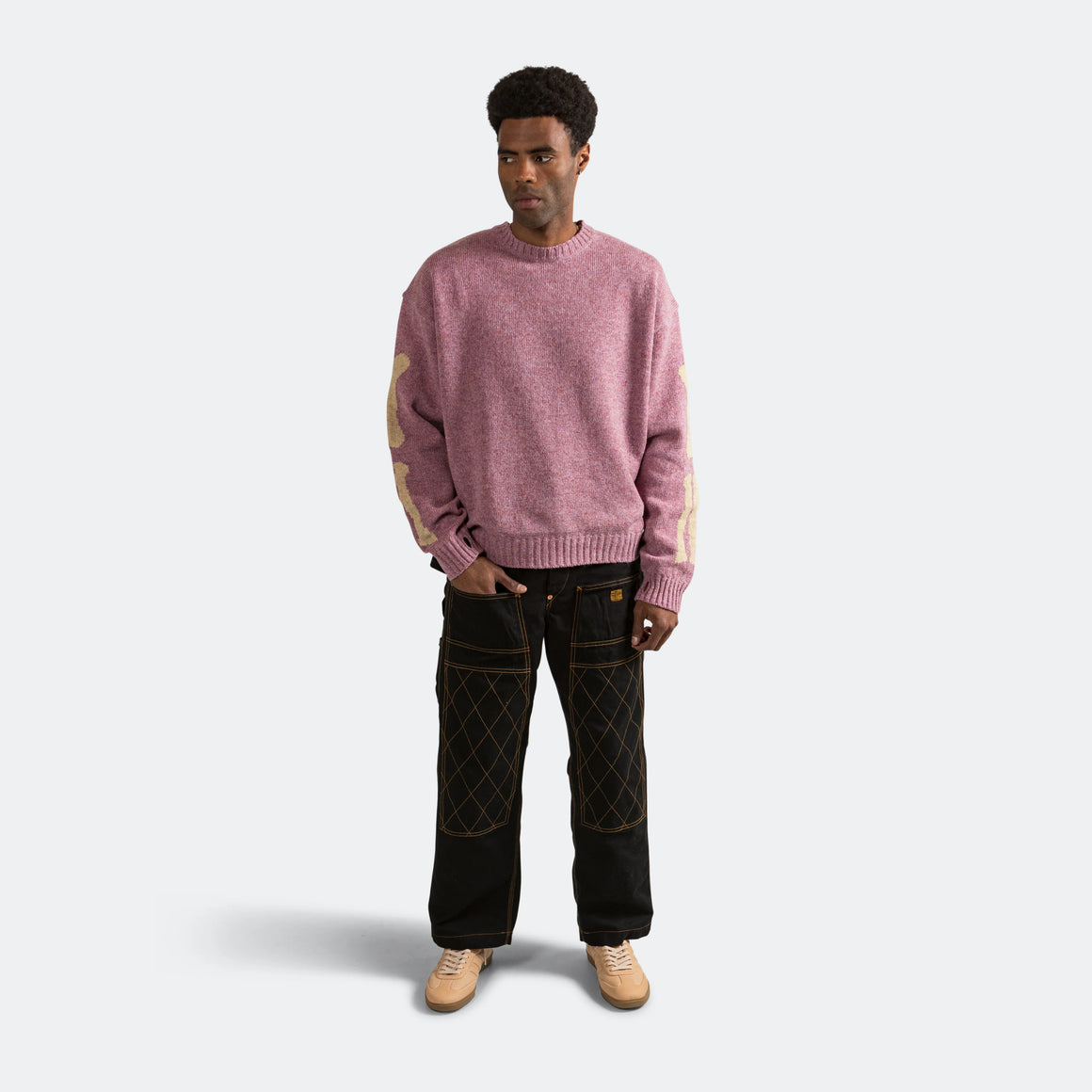 Kapital - 5G Wool BONE Crew Sweater - Natural - UP THERE