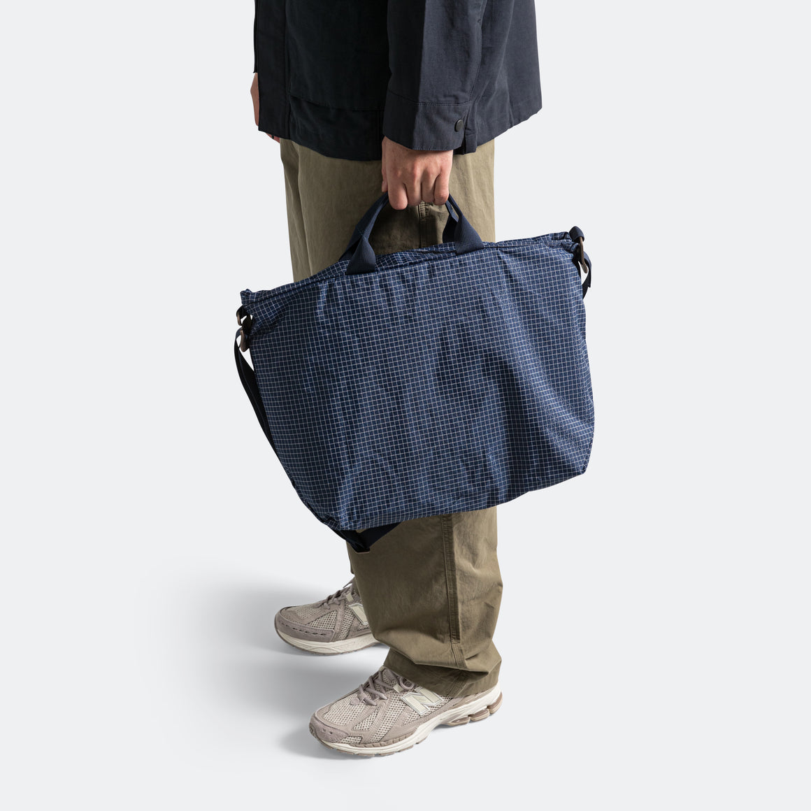 Adsum - Zip Tote - Navy Grid - UP THERE