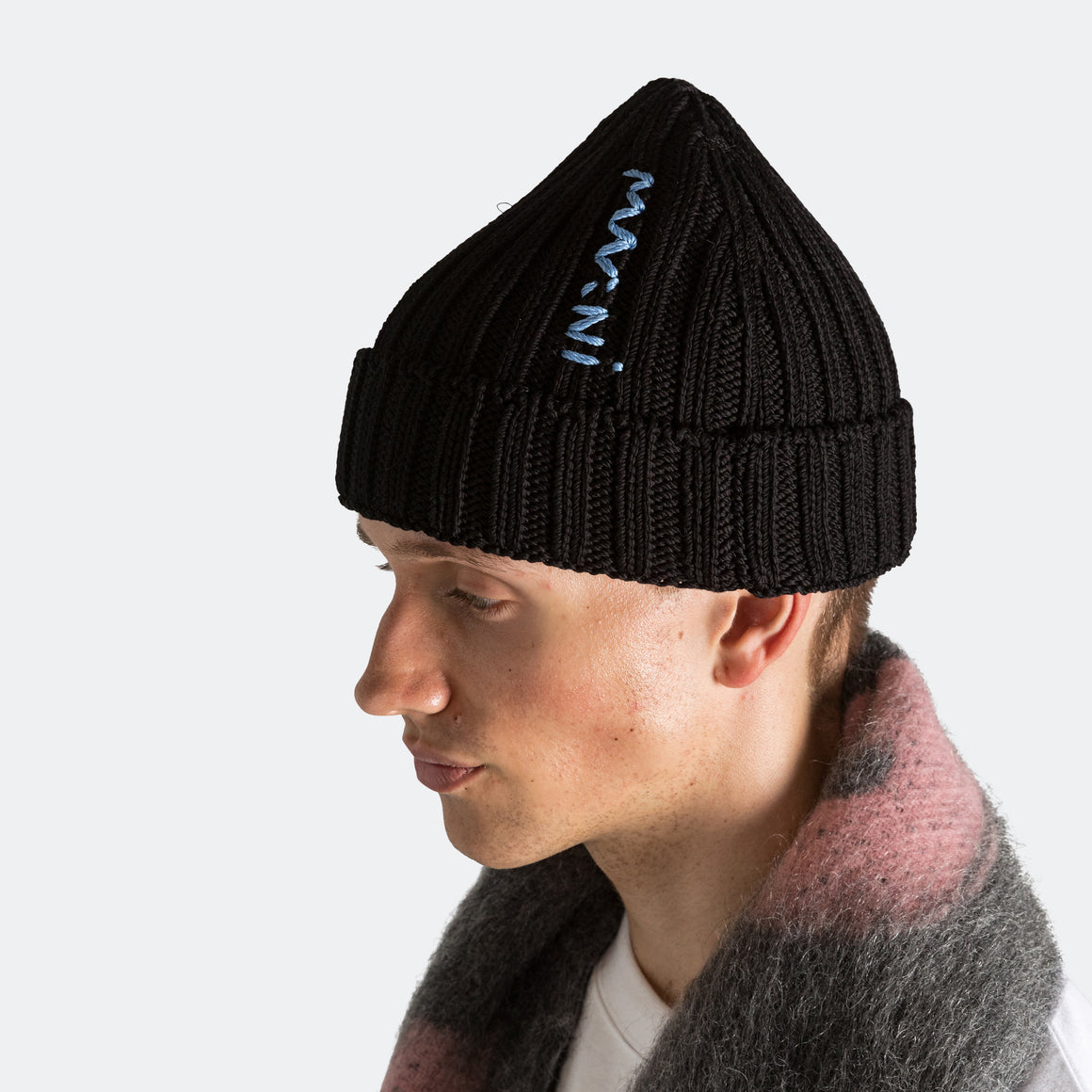 Marni Embroided Logo Beanie Black UP THERE - Main Image
