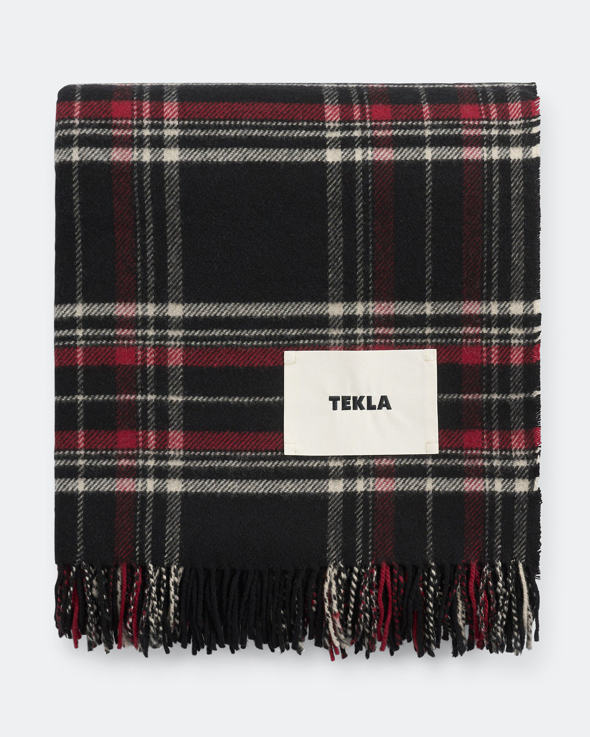 Tekla - Lambswool Blanket - Black Plaid - UP THERE