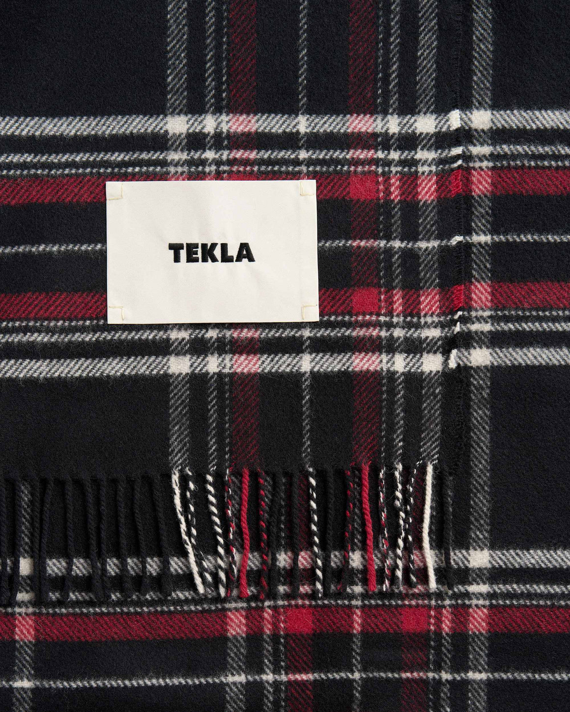 Tekla - Lambswool Blanket - Black Plaid - UP THERE