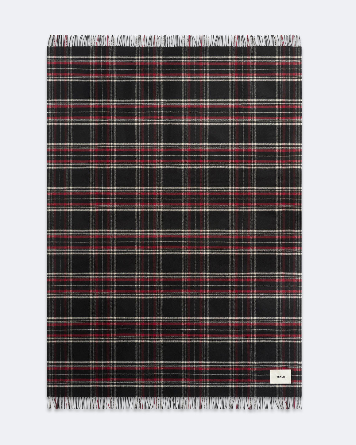Tekla - Lambswool Blanket - Black Plaid - UP THERE