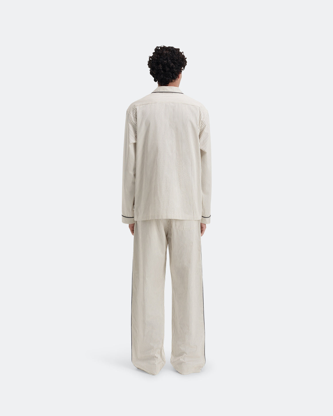 Tekla - Sateen Pyjama Pant  - Brown Pin Stripes - UP THERE