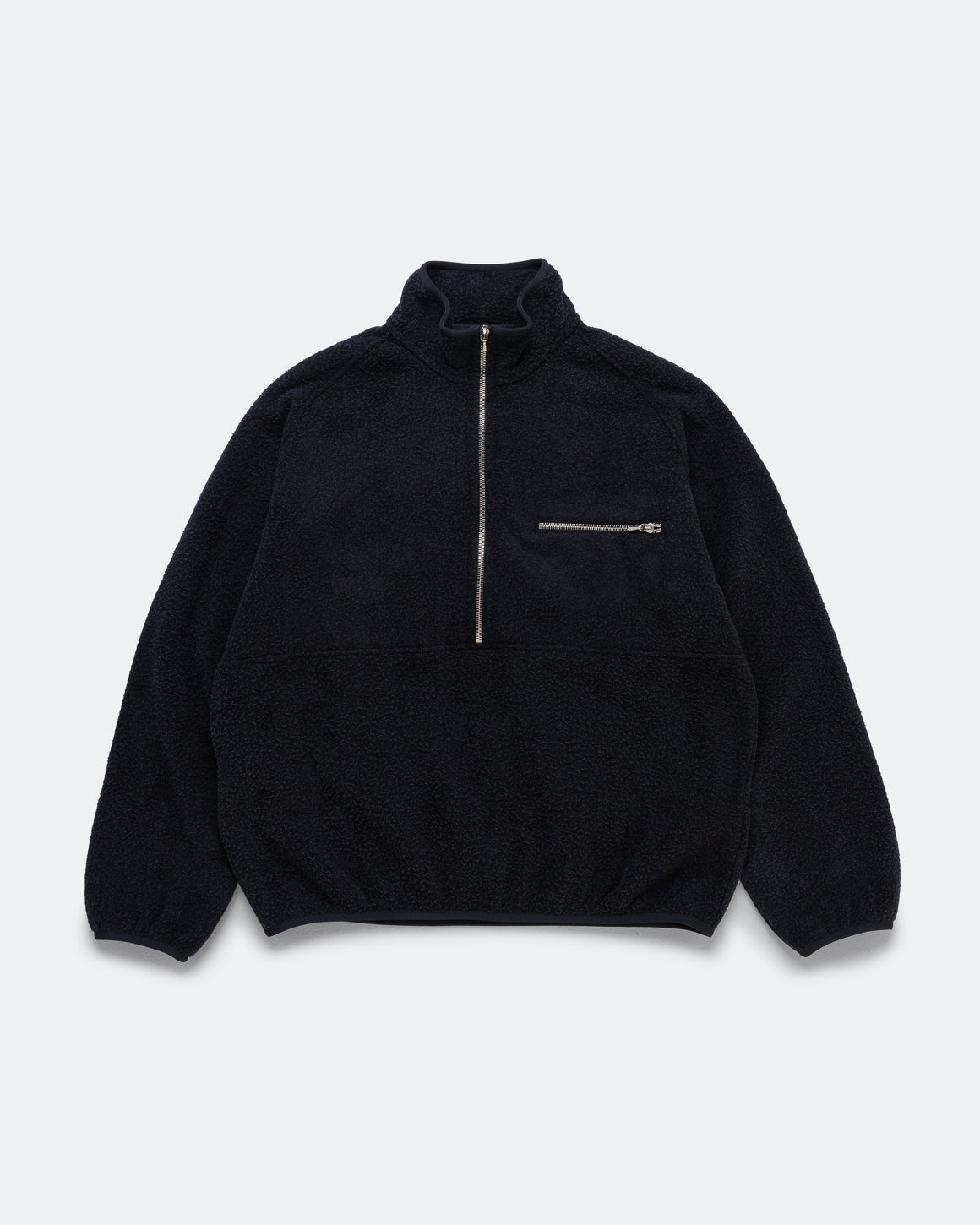 A.PRESSE - Vintage Silk Fleece Half Zip Jacket - Black - UP THERE