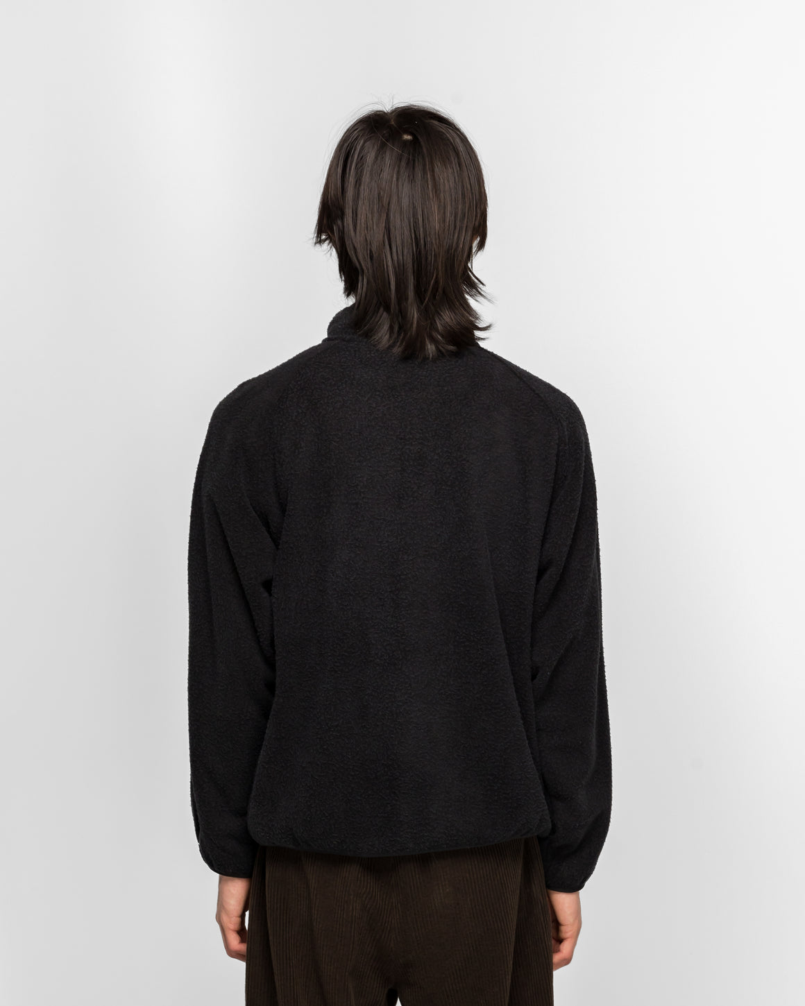 A.PRESSE - Vintage Silk Fleece Half Zip Jacket - Black - UP THERE