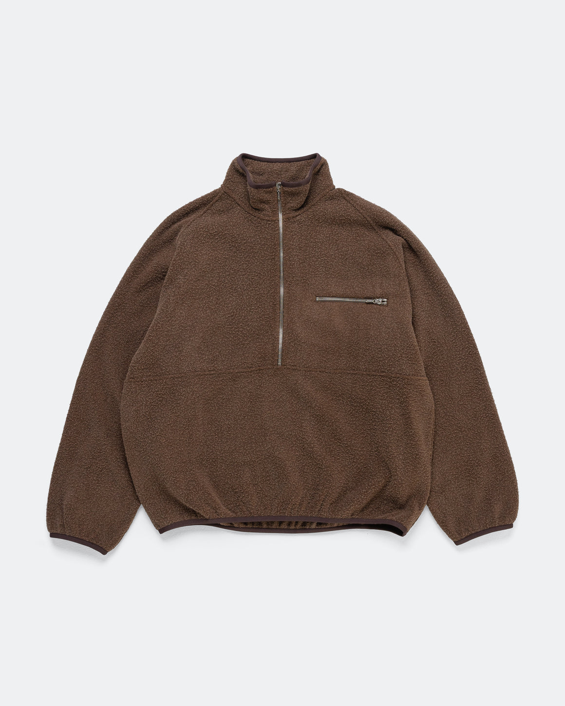 A.PRESSE - Vintage Silk Fleece Half Zip Jacket - Brown - UP THERE