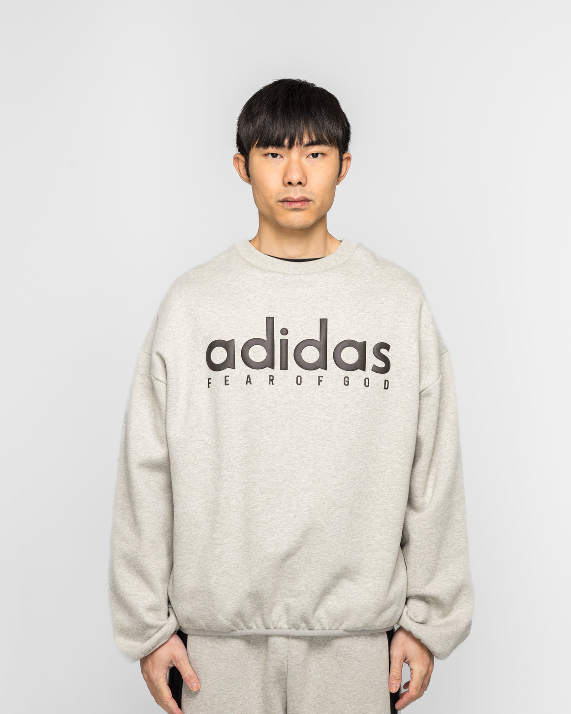 adidas - Athletics Heather Fleece Crewneck - Medium Grey Heather - UP THERE