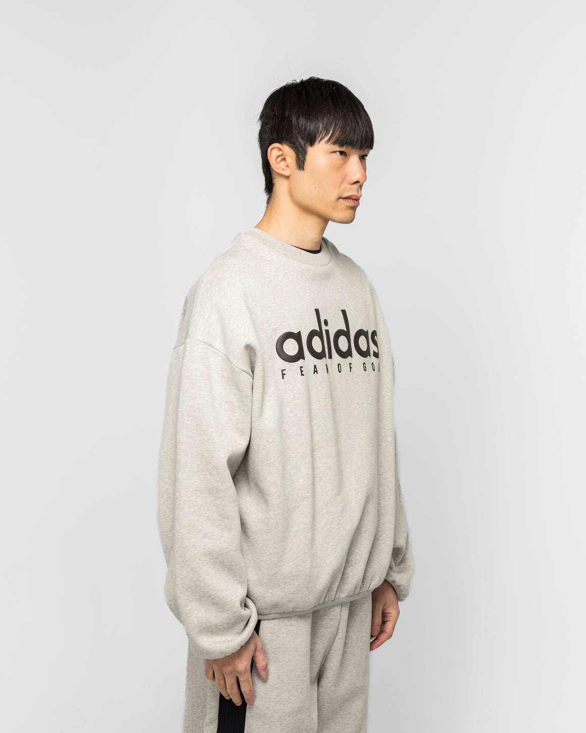 adidas - Athletics Heather Fleece Crewneck - Medium Grey Heather - UP THERE