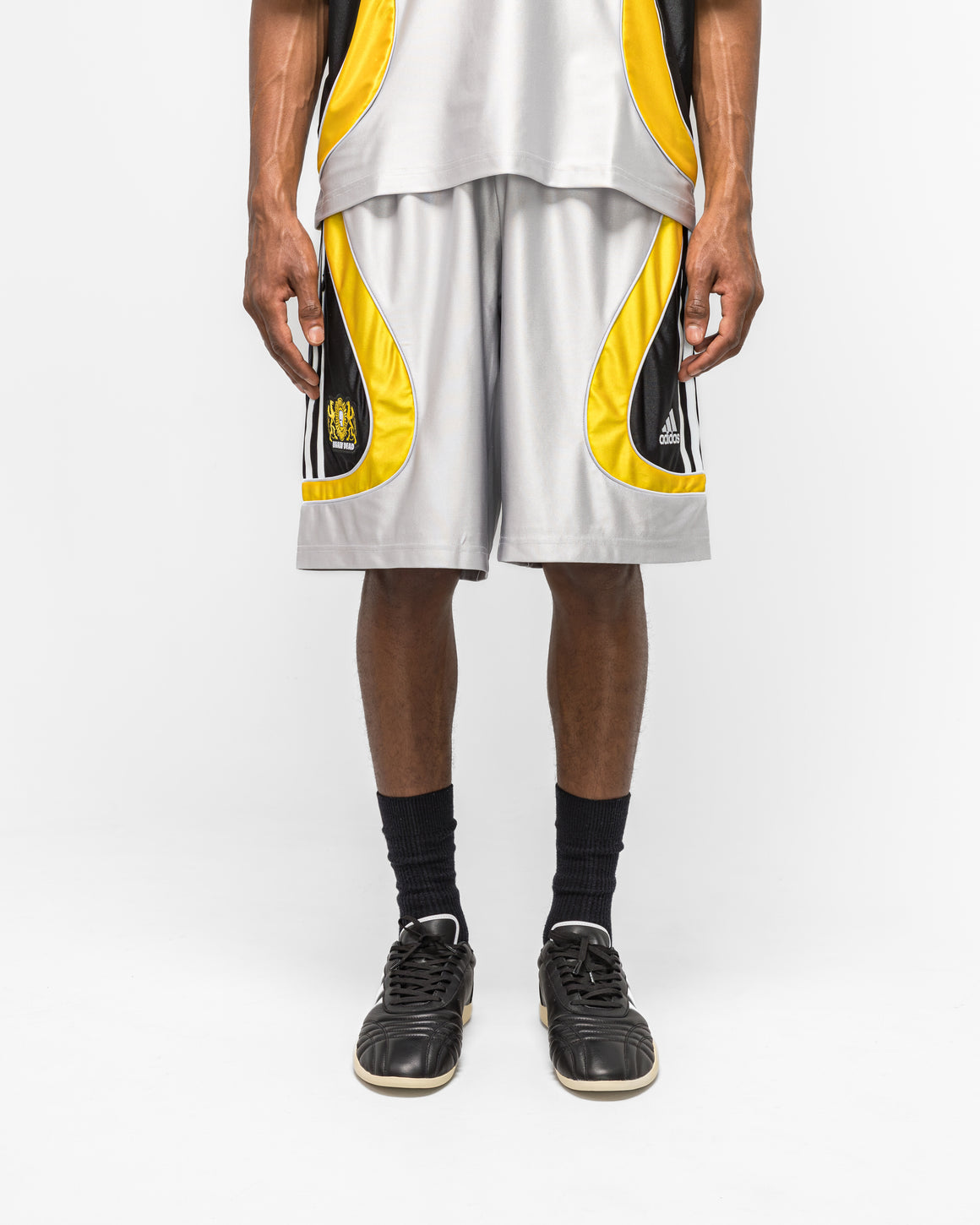 adidas - Football Short x Braindead - Silver Metallic - UP THERE