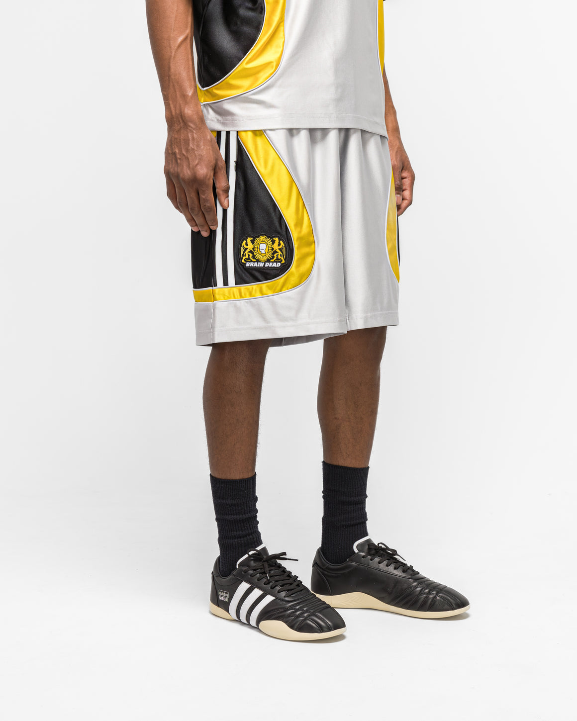 adidas - Football Short x Braindead - Silver Metallic - UP THERE
