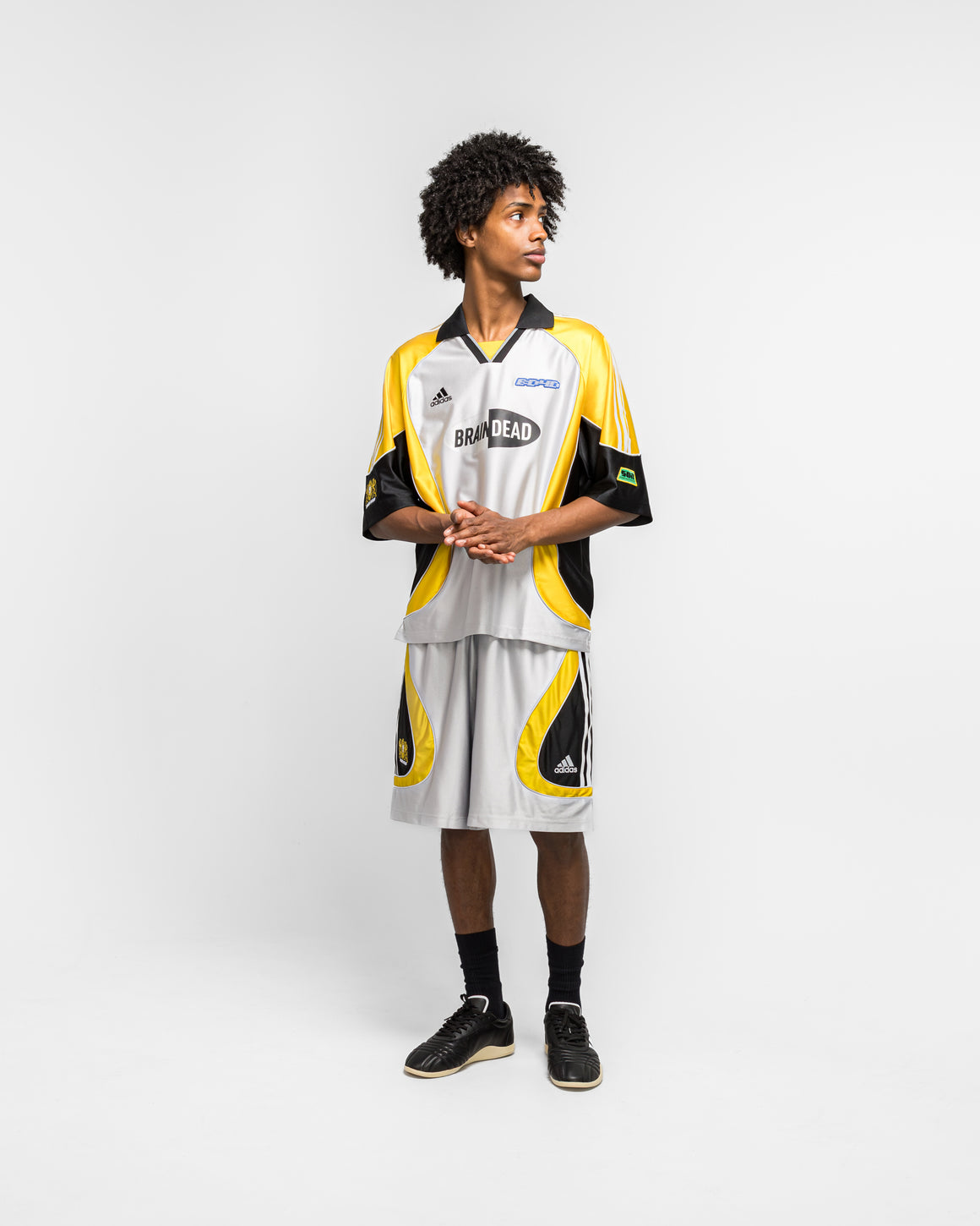 adidas - Football Short x Braindead - Silver Metallic - UP THERE