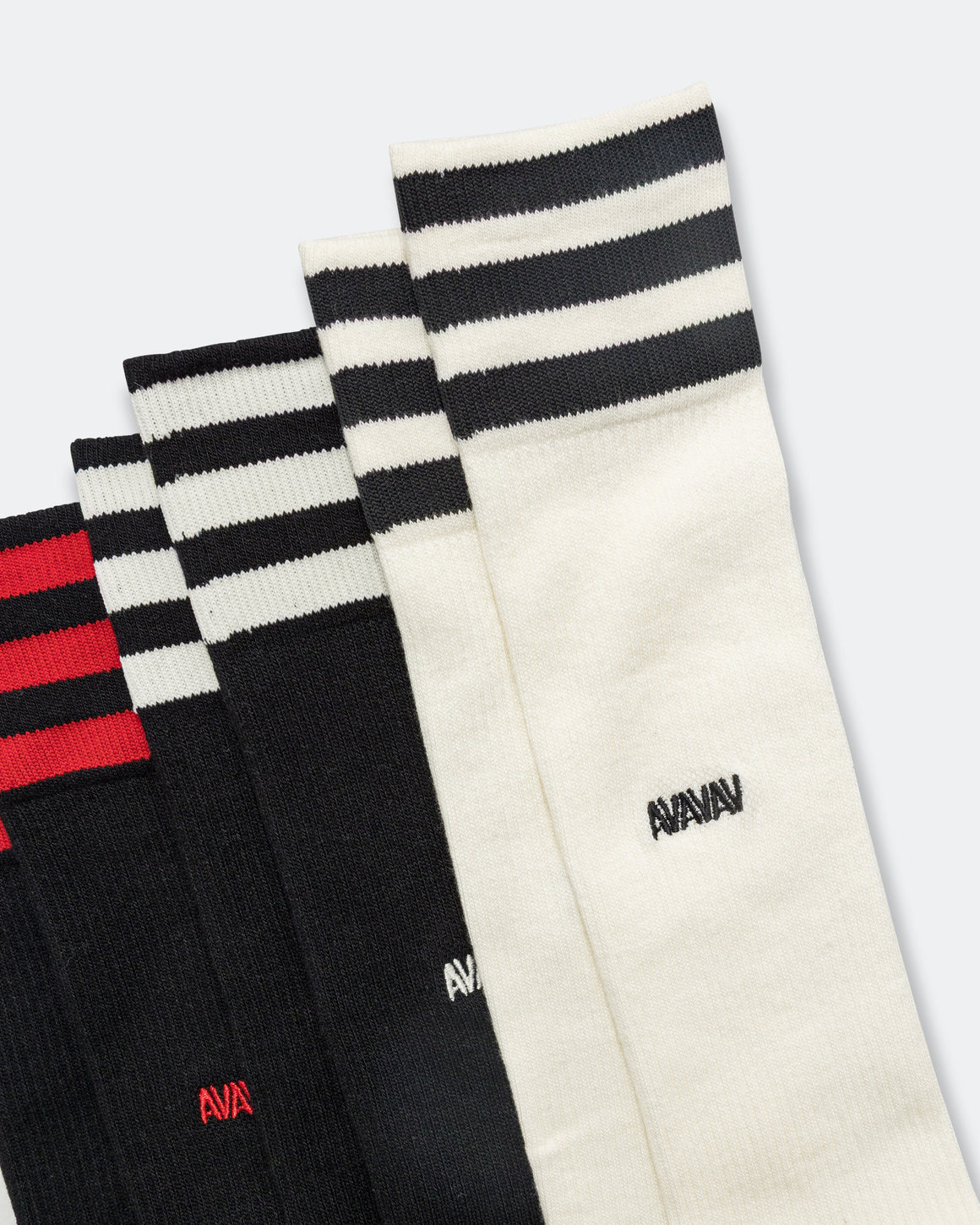 adidas - Kneesock 3pk x AVAVAV - Cream White/Black-Red - UP THERE