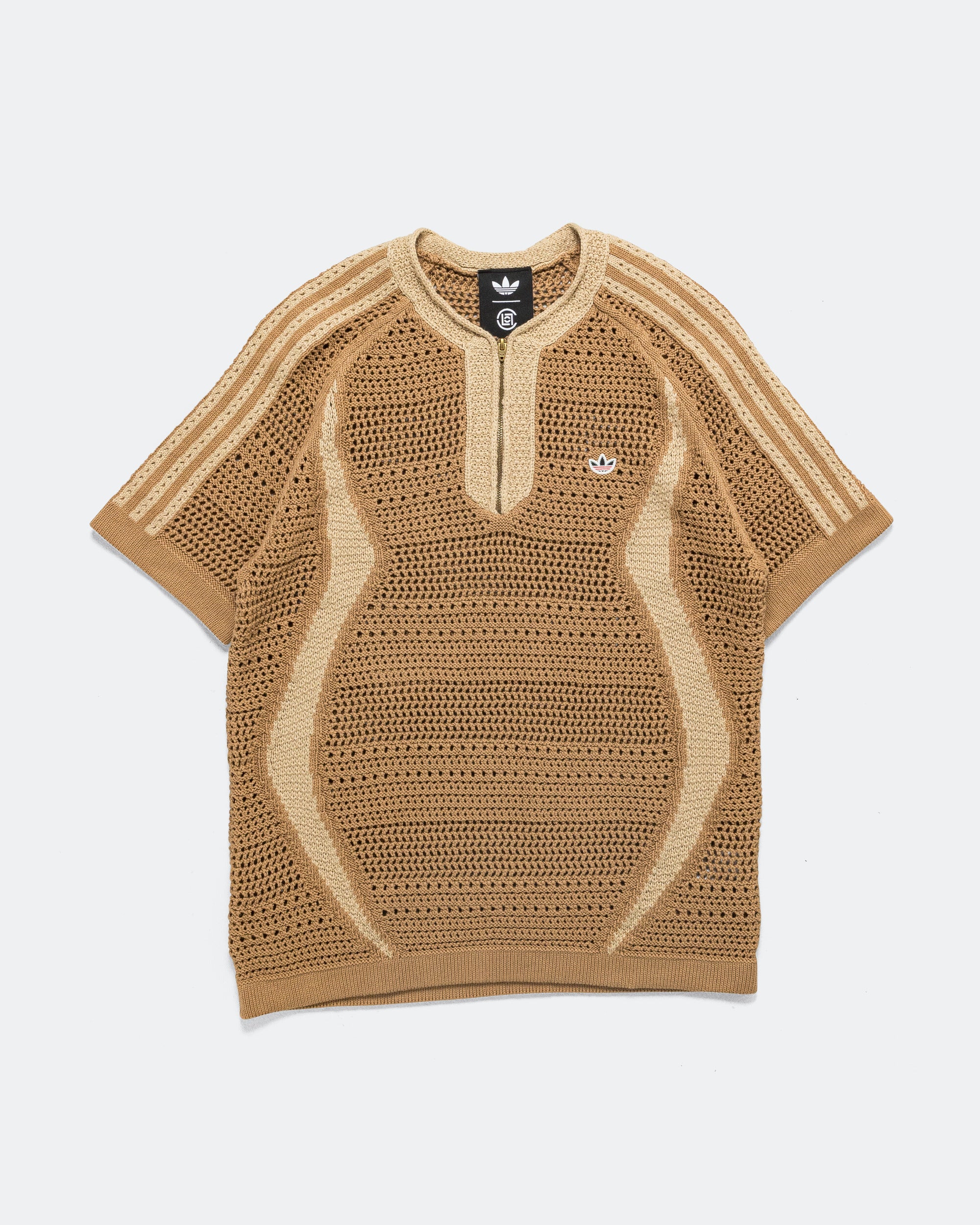  X CLOT KNIT JERSEY アディダスオリジナルズシャツ adidas - Knit Jersey x CLOT by Edison Chen - Cardboard | UP THERE
