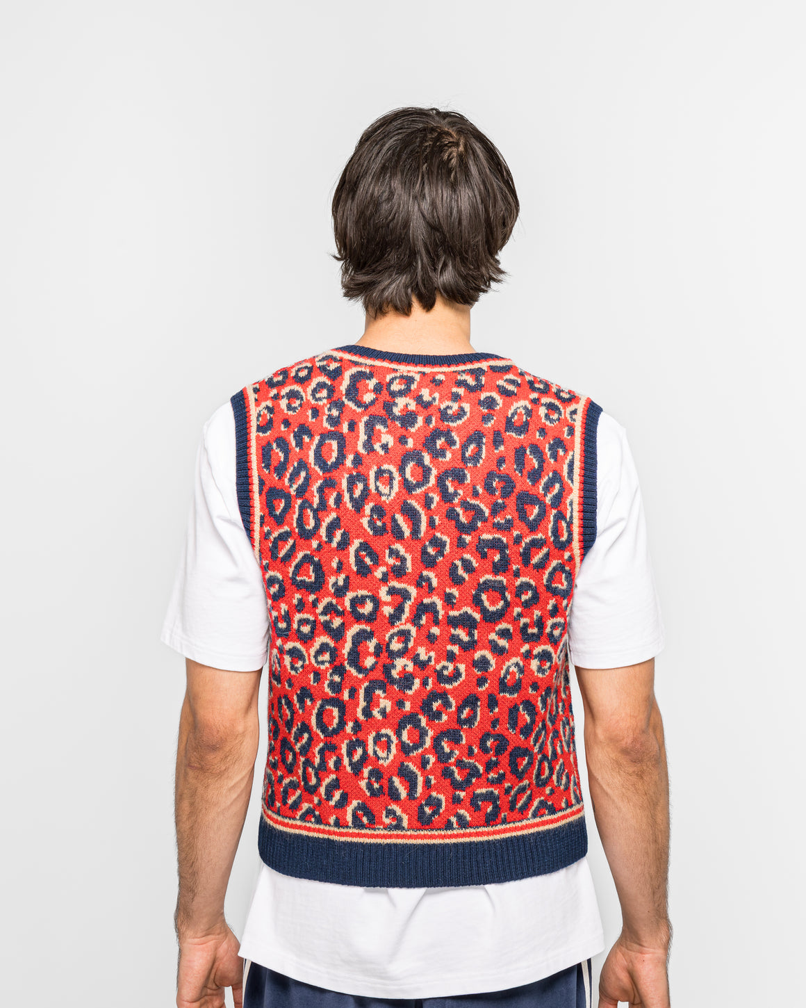 adidas - Knit Vest x Wales Bonner - Collegiate Navy/Magic Beige-Better Scarlet - UP THERE