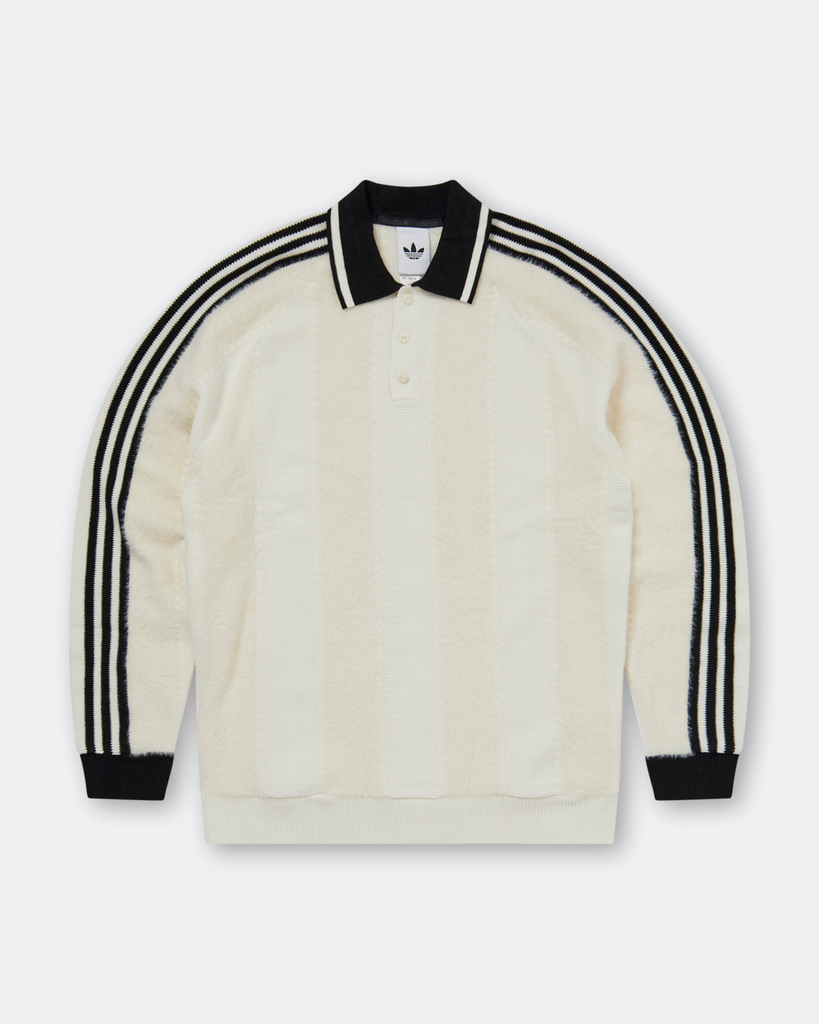adidas - Knitted Jersey Polo - Cream White - UP THERE