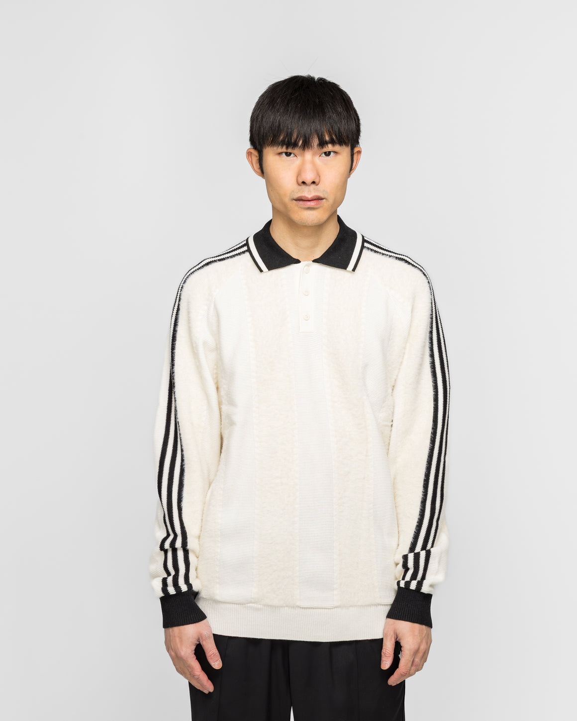 adidas - Knitted Jersey Polo - Cream White - UP THERE