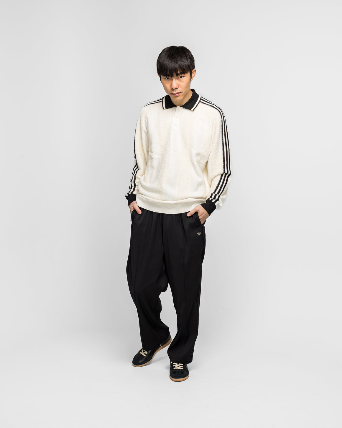 adidas - Knitted Jersey Polo - Cream White - UP THERE