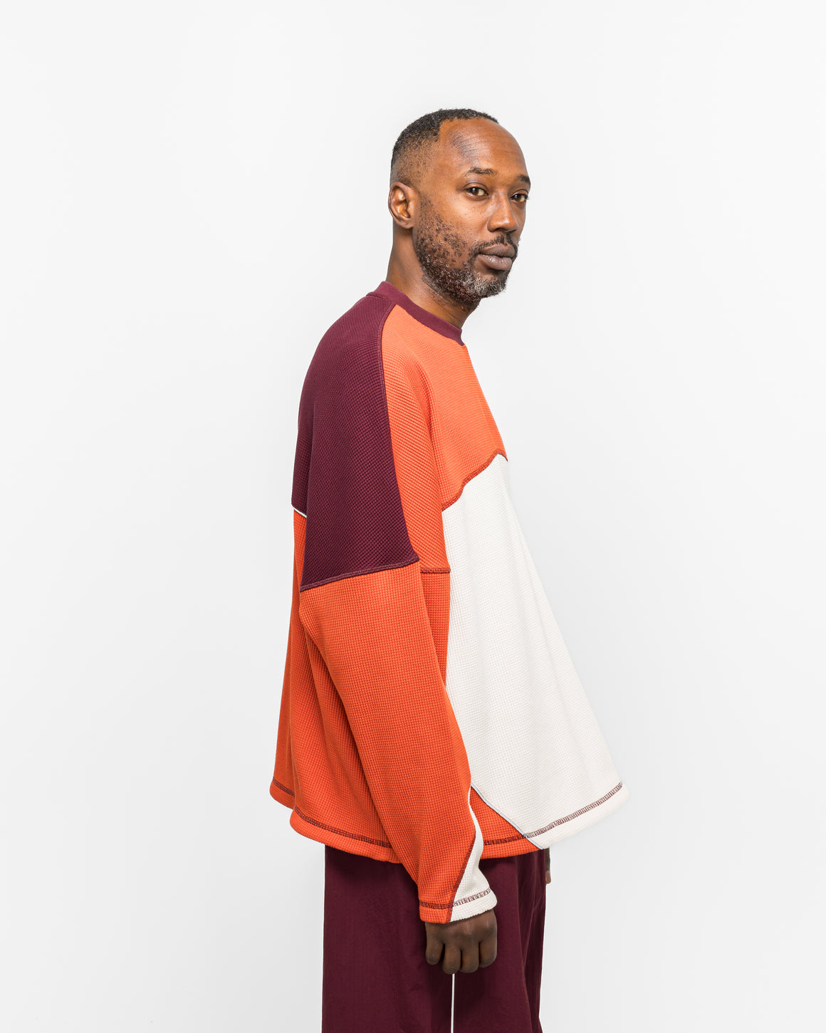 adidas - LA Cienega LS Sports Tee - Off White/Preloved Red-Maroon - UP THERE