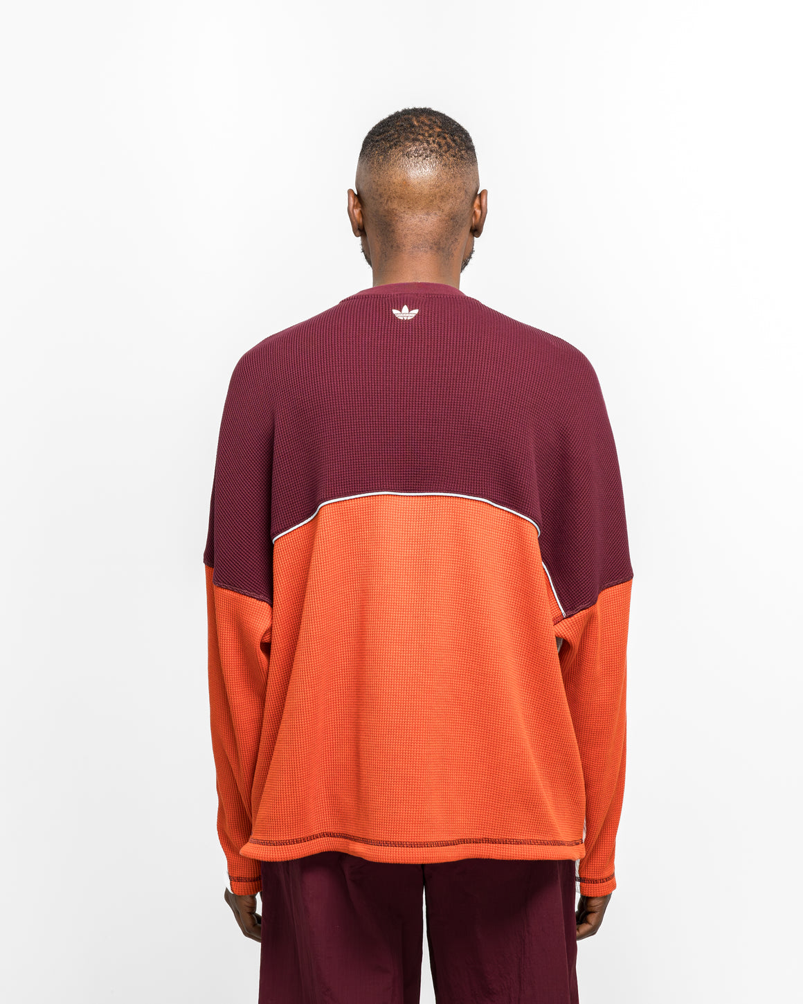 adidas - LA Cienega LS Sports Tee - Off White/Preloved Red-Maroon - UP THERE