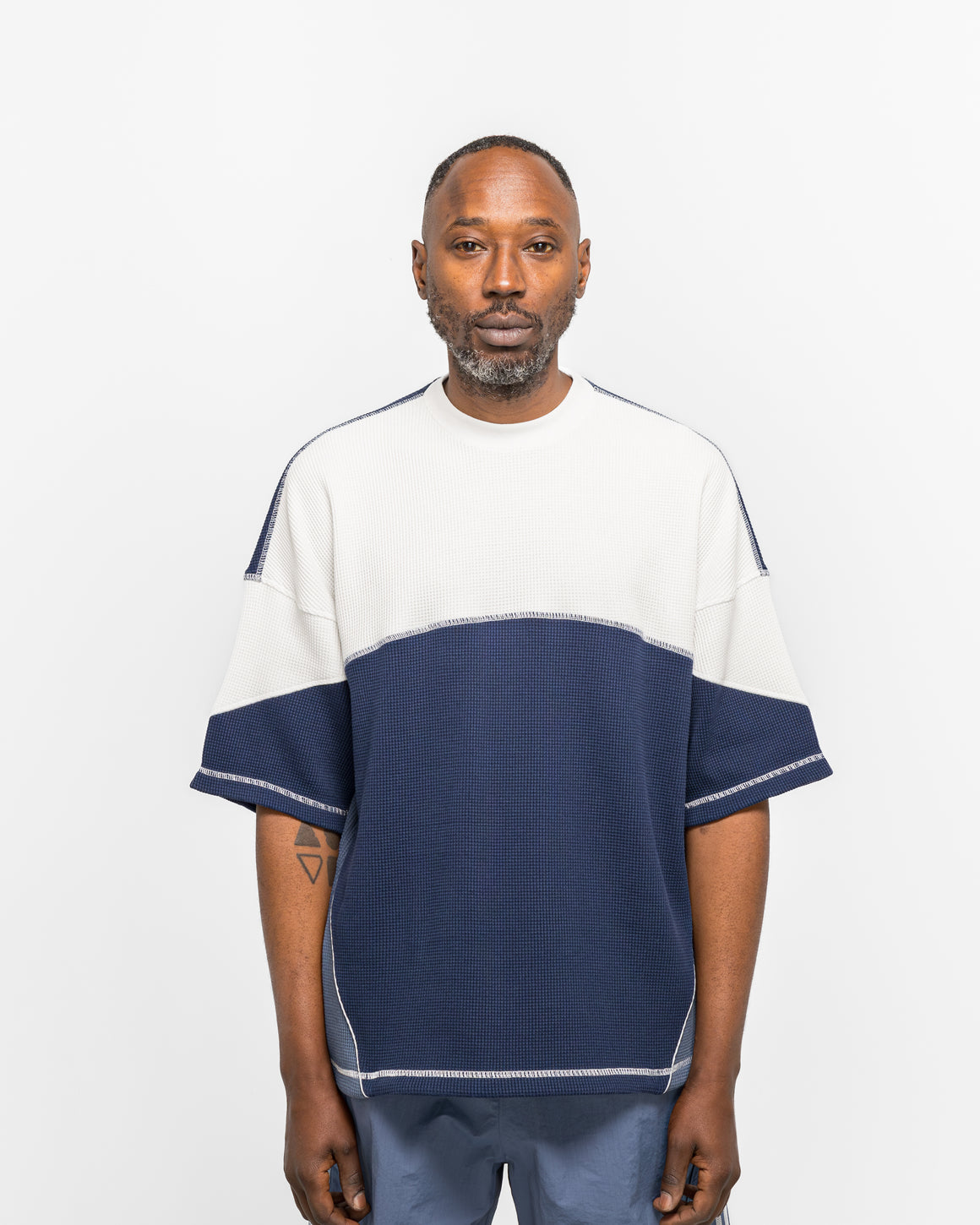 adidas - LA Cienega SS Sports Tee - Off White/Night Indigo-Preloved Ink - UP THERE