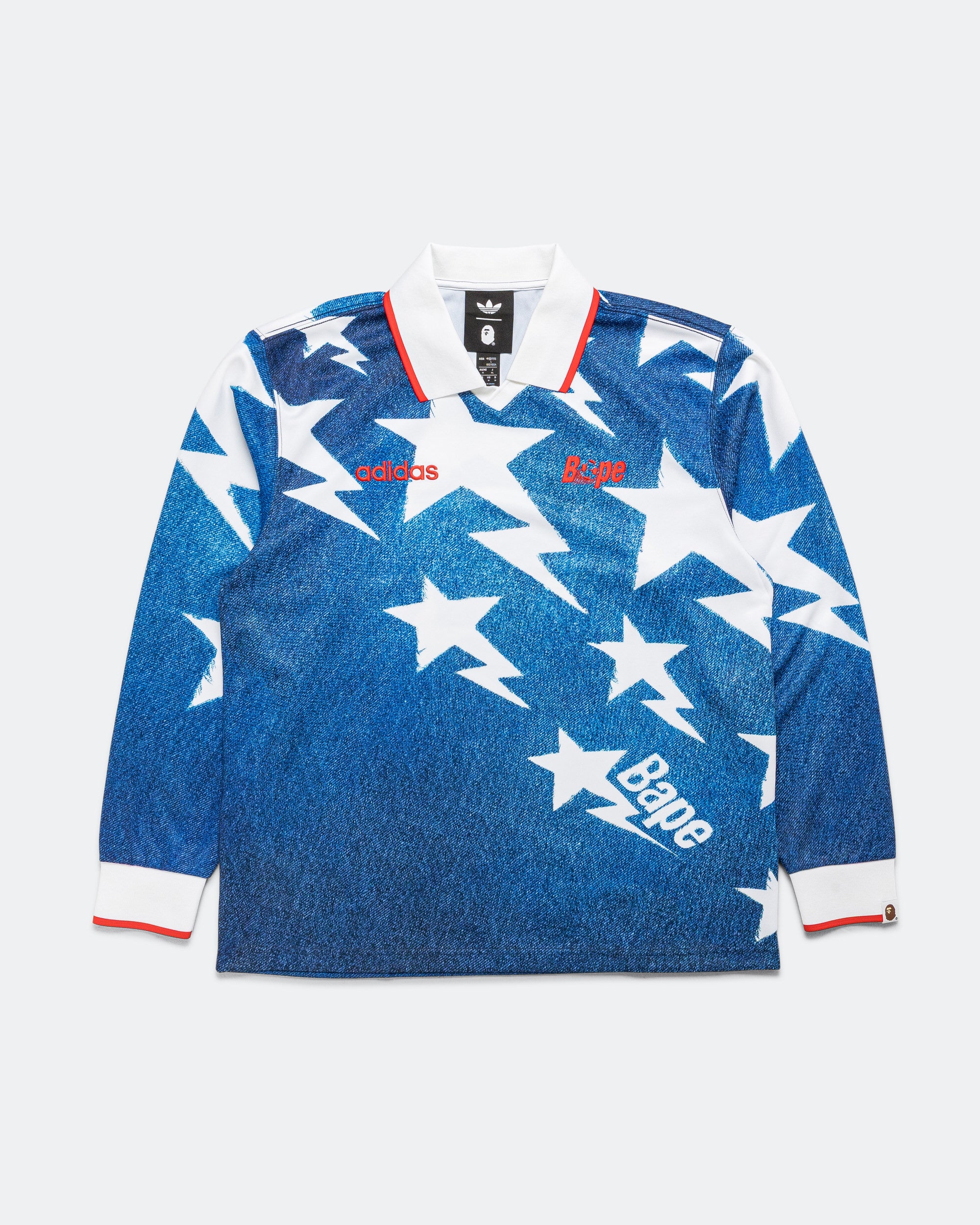 【 BAPE X ADIDAS 】LS STA JERSEY adidas - LSL Star Jersey x BAPE - Medium Blue Denim | UP THERE