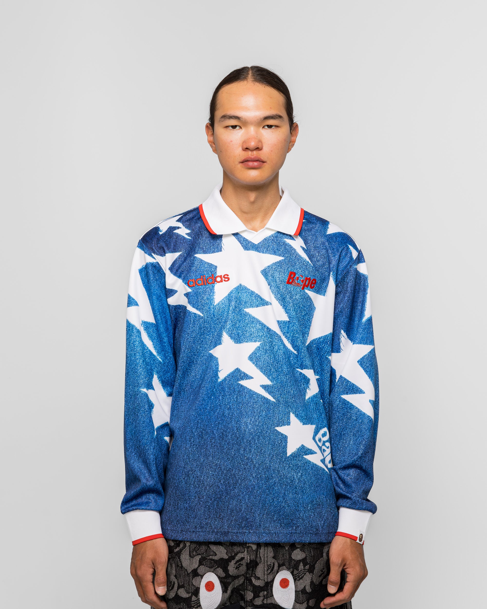 adidas - LSL Star Jersey x BAPE - Medium Blue Denim | UP THERE