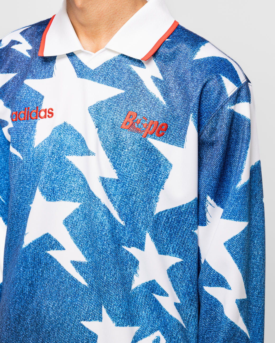 adidas - LSL Star Jersey x BAPE - Medium Blue Denim - UP THERE