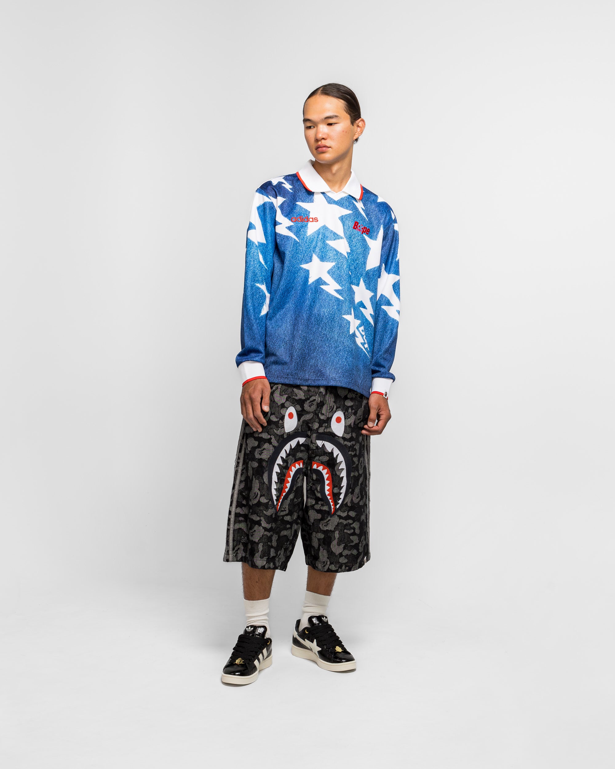 adidas - LSL Star Jersey x BAPE - Medium Blue Denim | UP THERE