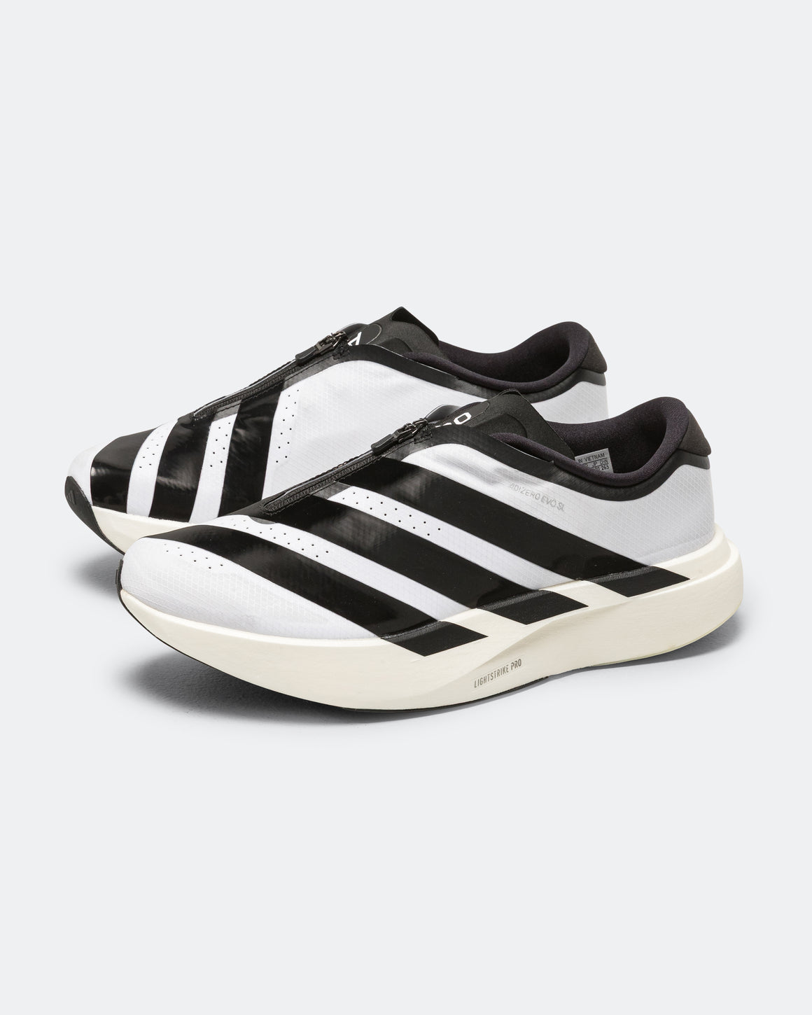 adidas - Adizero Evo SL Zip -  Footwear White/Core Black-Silver Metallic - UP THERE