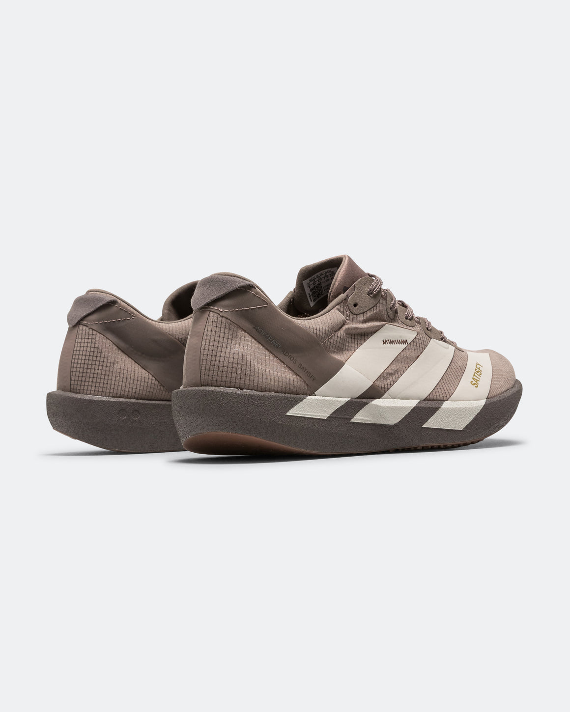 adidas - Adizero Adios 9 x Satisfy - Tech Earth/Pearl Metallic-Charcoal - UP THERE