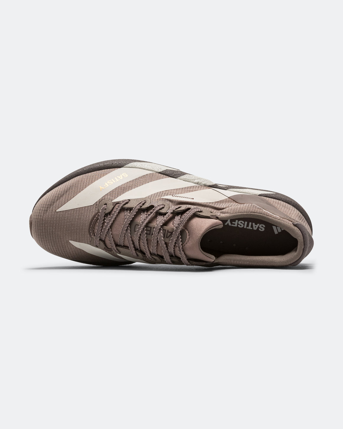 adidas - Adizero Adios 9 x Satisfy - Tech Earth/Pearl Metallic-Charcoal - UP THERE