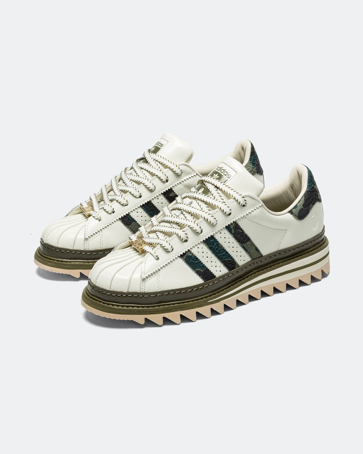 adidas - Superstar x BAPE by CLOT - Off White/Brance-Olive Cargo - UP THERE