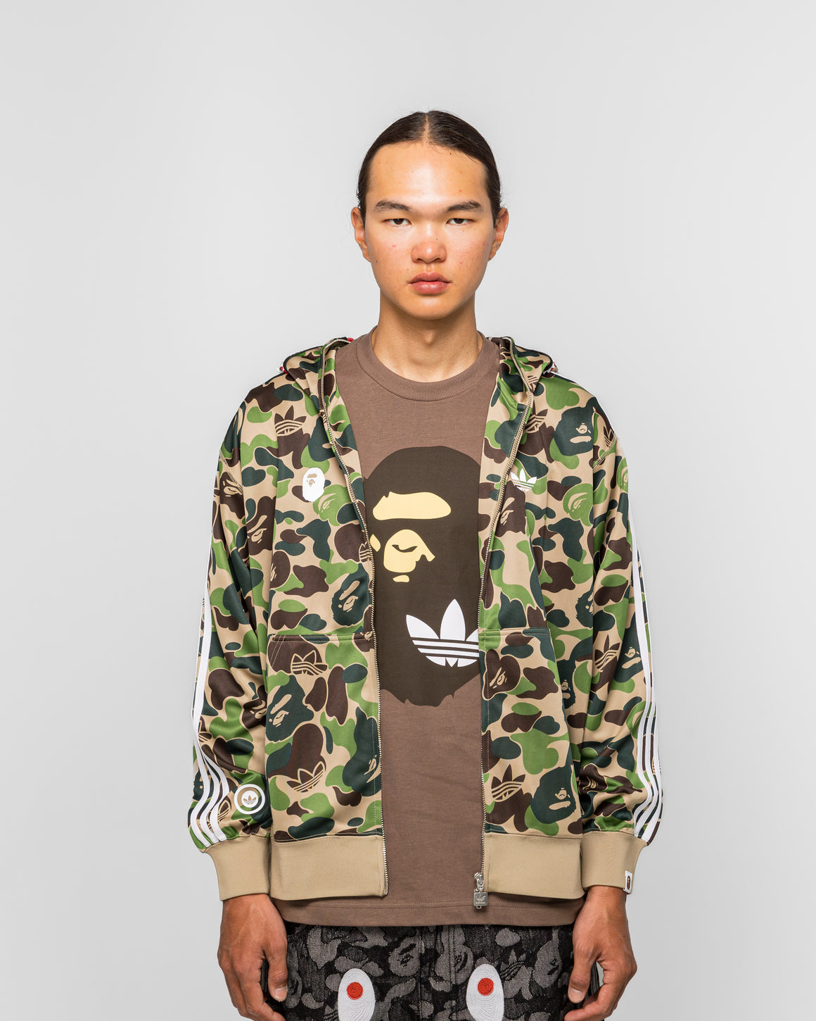 adidas - Track Shark Hoodie x BAPE - Cream Green - UP THERE