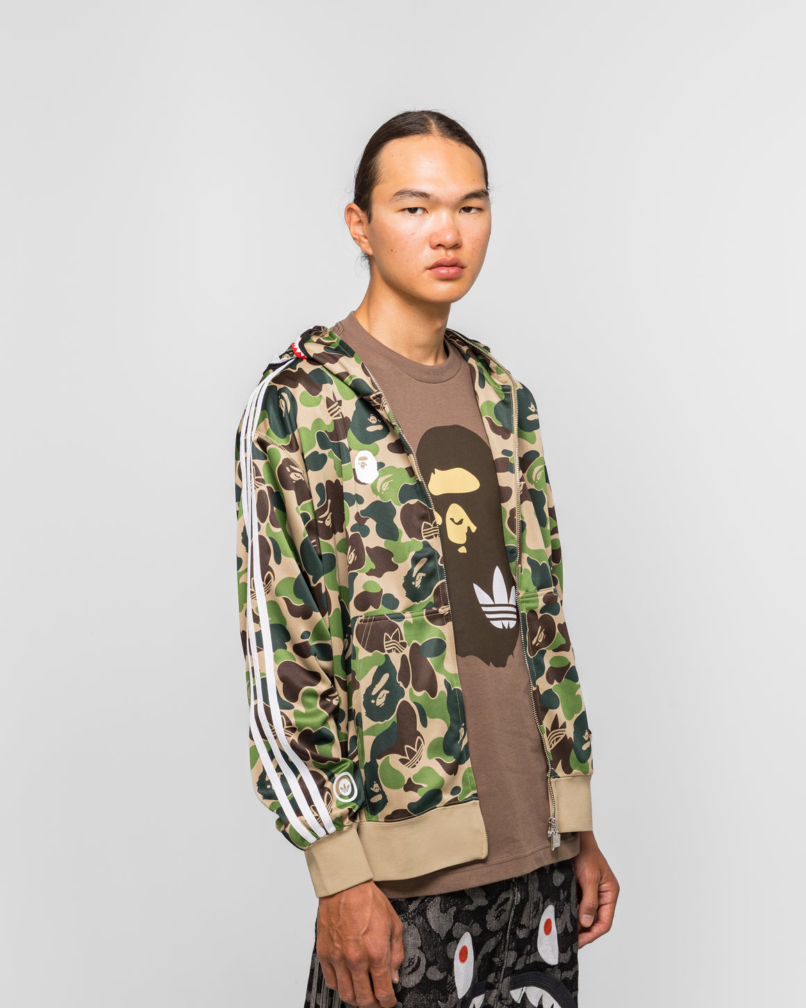 adidas - Track Shark Hoodie x BAPE - Cream Green - UP THERE