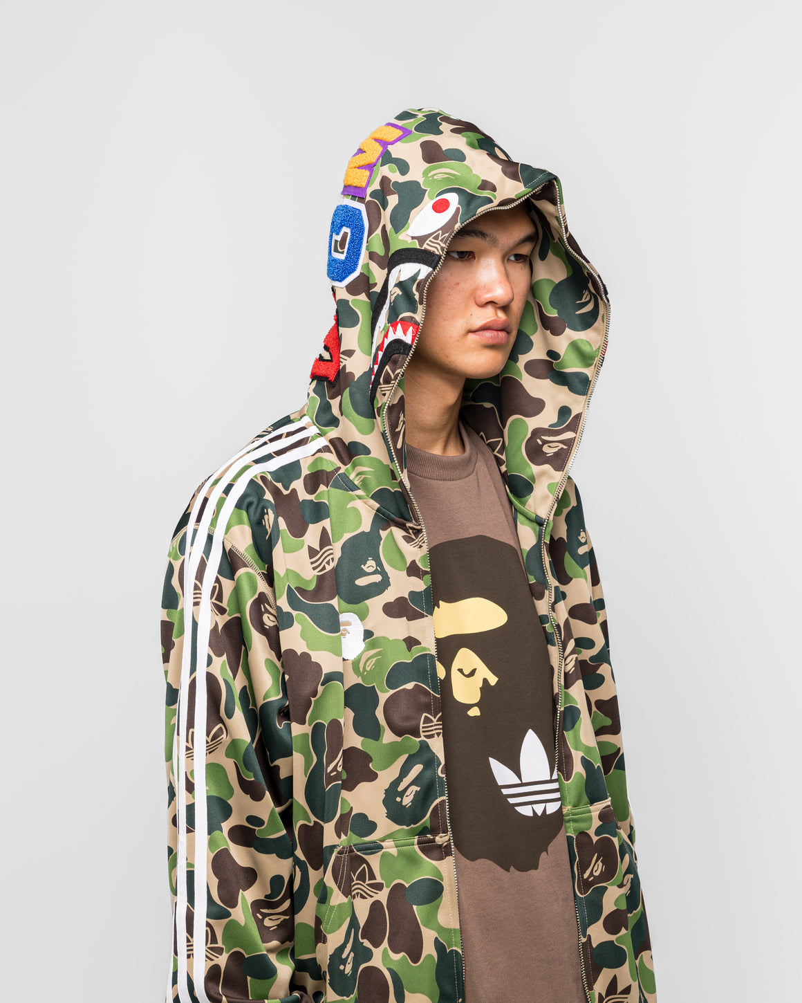 adidas - Track Shark Hoodie x BAPE - Cream Green - UP THERE