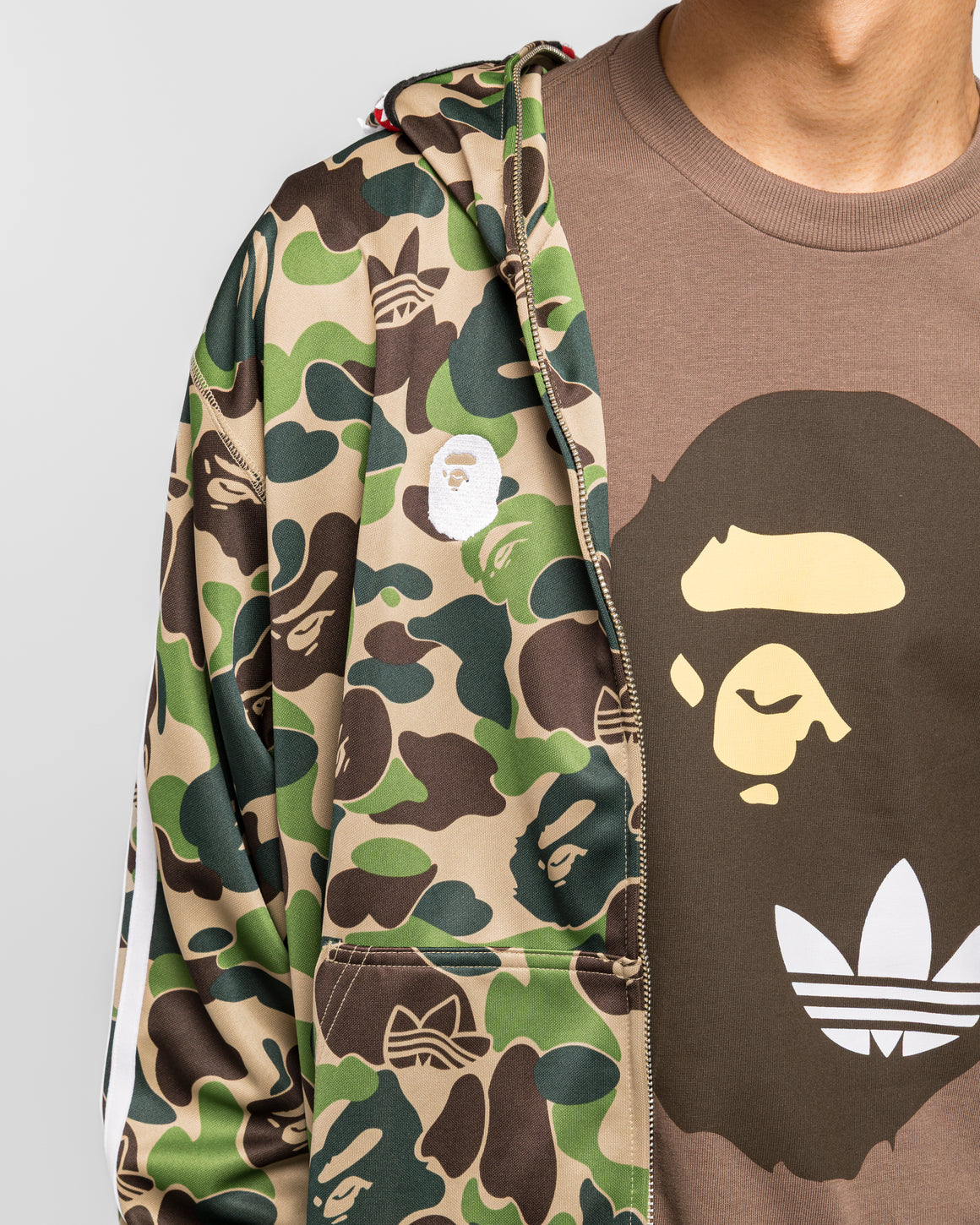 adidas - Track Shark Hoodie x BAPE - Cream Green - UP THERE