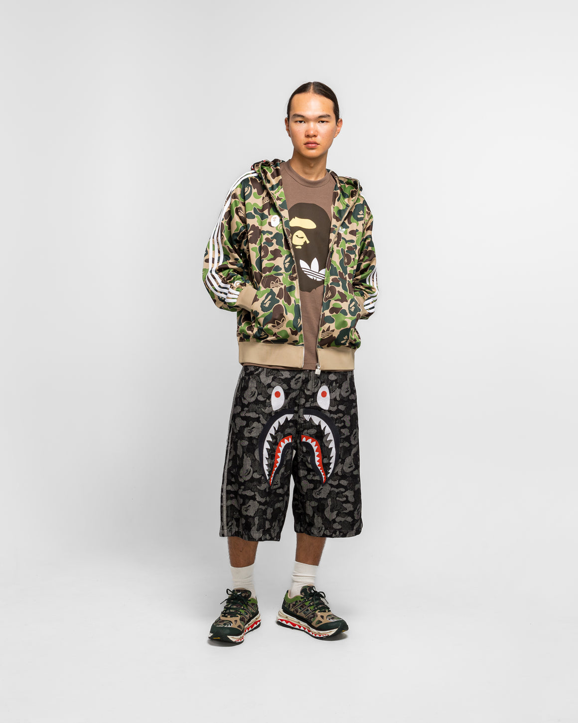 adidas - Track Shark Hoodie x BAPE - Cream Green - UP THERE